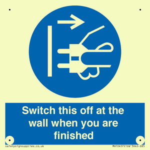 Switch this off at the wall when you are finished